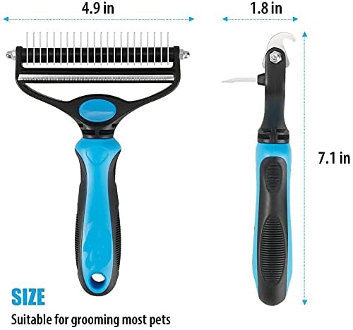 Tonity Dog Brush Dogs Comb, 2 in 1 Deshedding Tool & Dematting Undercoat Rake for Mats & Tangles Removing, Dog Grooming Kit Deshedding Comb for Dogs, Great for Short to Long Hair Small Large Breed - Image 3
