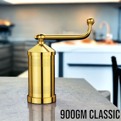 Whizzo Pure Brass Sev Sancha Machine with Free 6 Different Jali for Making Different Types of Sevaiya, Sev, Gathiya Murukku, Chakli, Bhujia Etc [900gm, Classic] - Image 3