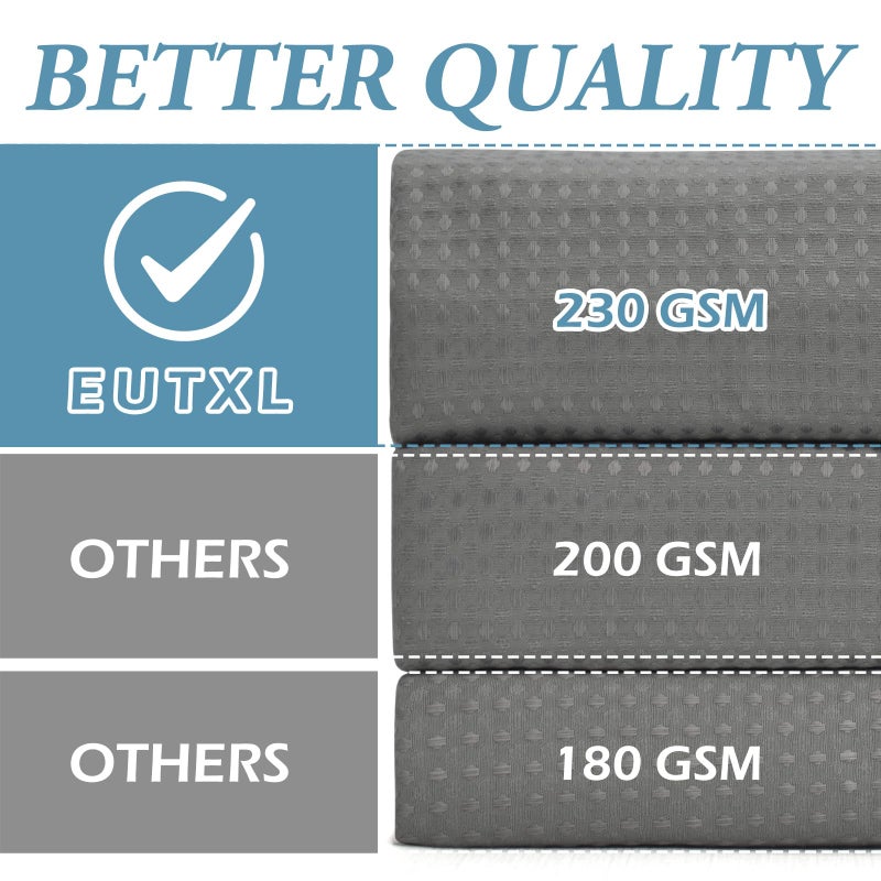 EUTXL ستارة دش رمادية EUTXL - 230GSM WAFFLE WEEVE SENCED HUSTER HUSTER HOTER FUTION SURTAIN - Image 2