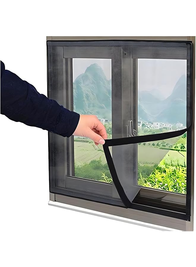 The Bros Self-Adhesive Window Screen Netting, 1×1m Anti Mosquito Bug Insect Fly Window Screen Mesh Net Curtain, Screen Window Net with Sticky Velcro, for Patio and Windows - Image 1