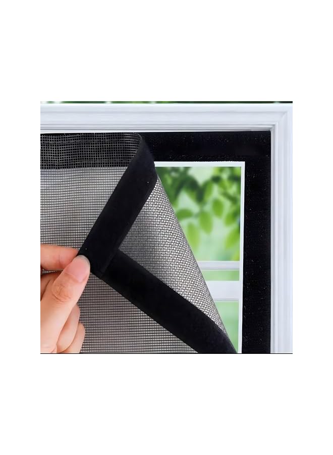 The Bros Self-Adhesive Window Screen Netting, 1×1m Anti Mosquito Bug Insect Fly Window Screen Mesh Net Curtain, Screen Window Net with Sticky Velcro, for Patio and Windows - Image 2