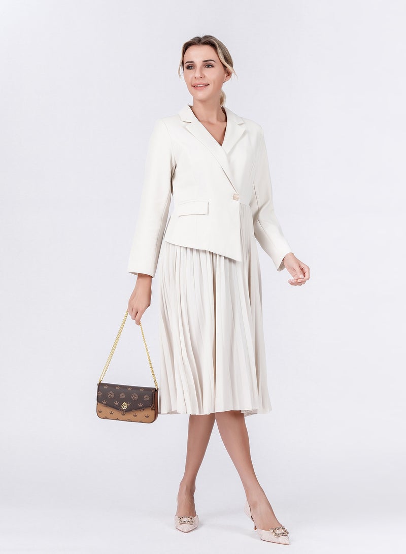 بليه روان طقم حقيبة كتف جلدية نسائية أنيقة مكونة من قطعتين للسيدات حقيبة كروس صغيرة مع حزام ذهبي قابل للتعديل، هدية مثالية لها، طراز كلاسيكي وعصري - Image 3