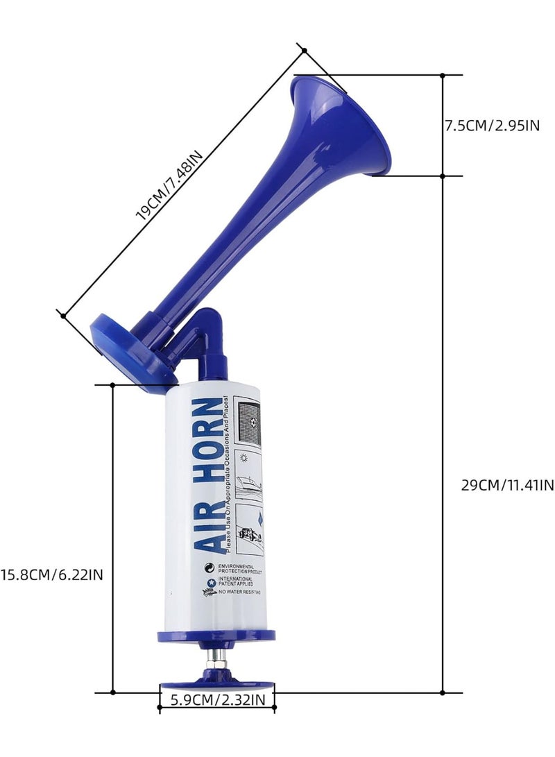بوق هوائي محمول، معدن عالي الصوت للغاية، بوق دب للدفاع عن النفس، بوق مضخة هواء محمول، بوق إنذار سلامة للرياضة والبحرية، للقوارب والفعاليات الرياضية وحفلات أعياد الميلاد (أزرق - قطعتان) - Image 2