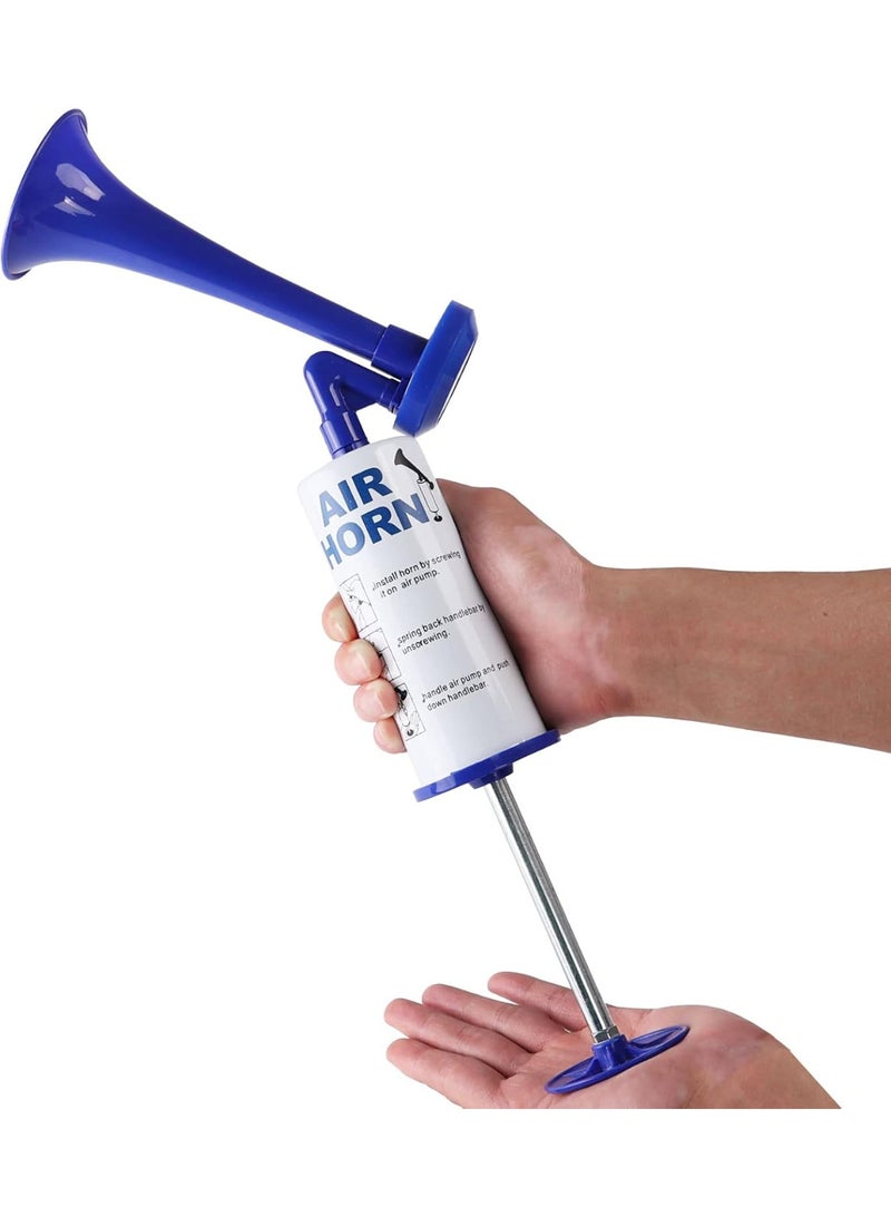 بوق هوائي محمول، معدن عالي الصوت للغاية، بوق دب للدفاع عن النفس، بوق مضخة هواء محمول، بوق إنذار سلامة للرياضة والبحرية، للقوارب والفعاليات الرياضية وحفلات أعياد الميلاد (أزرق - قطعتان) - Image 3