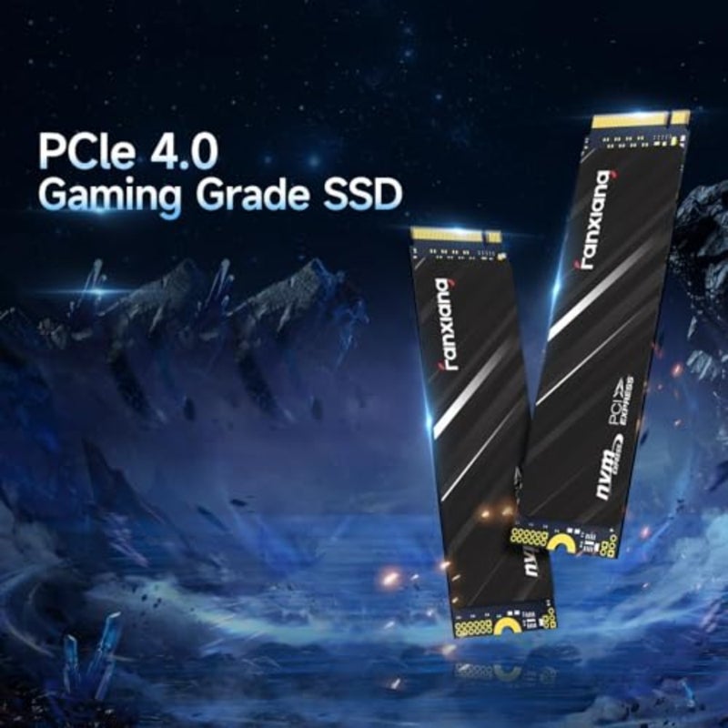 SSD للألعاب PS5، 3D NAND مع ذاكرة تخزين مؤقت SLC، أسود، سرعة قراءة تصل إلى 4800 ميجابايت/ثانية لترقية PS5 الداخلي والكمبيوتر الشخصي/الكمبيوتر المحمول - Image 2