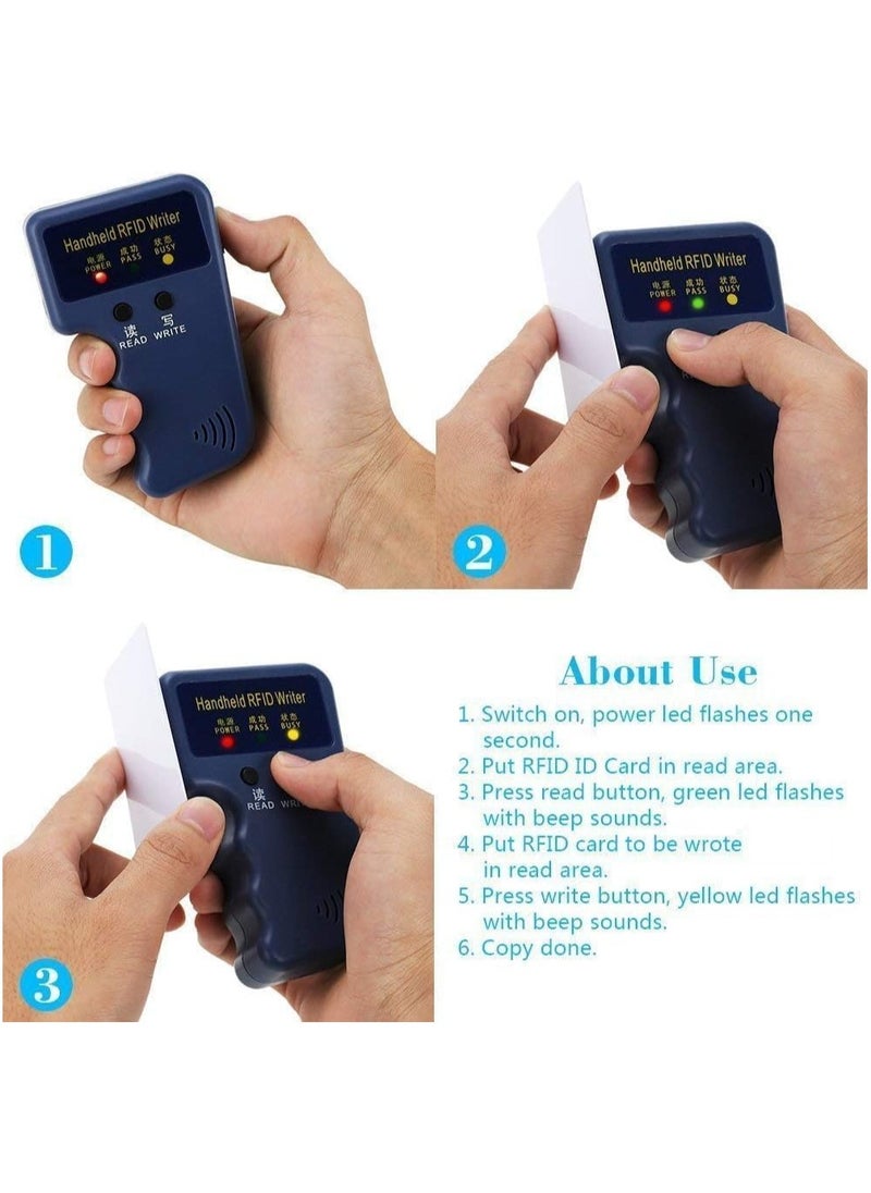 Rubik RFID 125KHz ID Card Copier Reader Writer with 3 Writable Tags & 3 Writable Cards, Professional Handheld Portable Durable Duplicator (Copier Bundle)  - Image 2