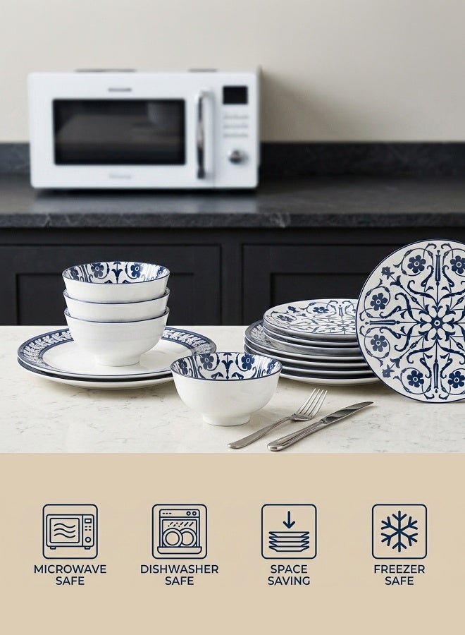 Shallow Serving Bowl Set – 3PCS Square 14cm Porcelain & New Bone China Bowls with Metal Stand for Dates, Sweets, Eid & Family Gatherings - Image 3