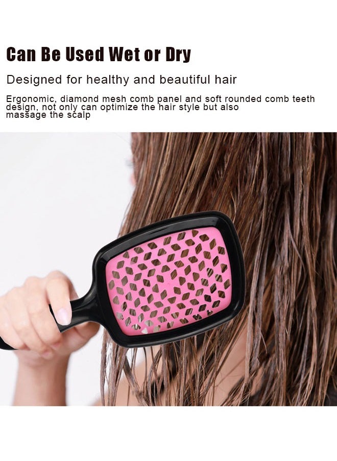 Super ZYouth Anti Static Detangle Paddle Hair brush Comb With Dry Cleaning Bottle Multicolor  - Image 3