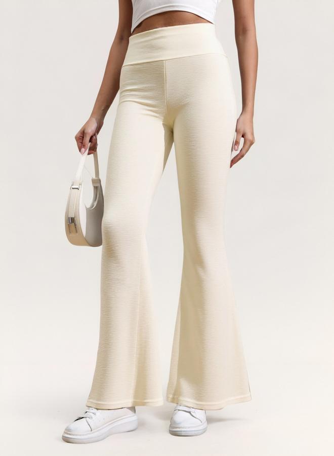 Take Two Cream High Rise Flare Pants - Image 2
