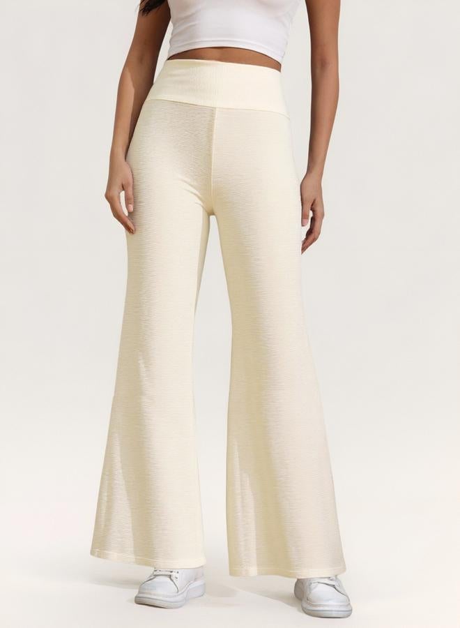 Take Two Cream High Rise Flare Pants - Image 1