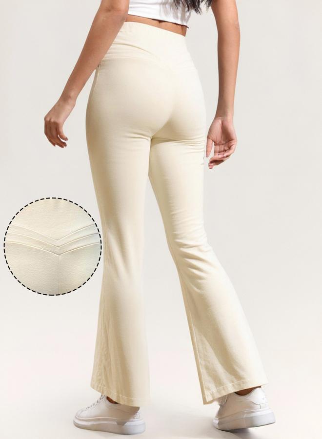 Take Two Cream High Rise Flare Pants - Image 5