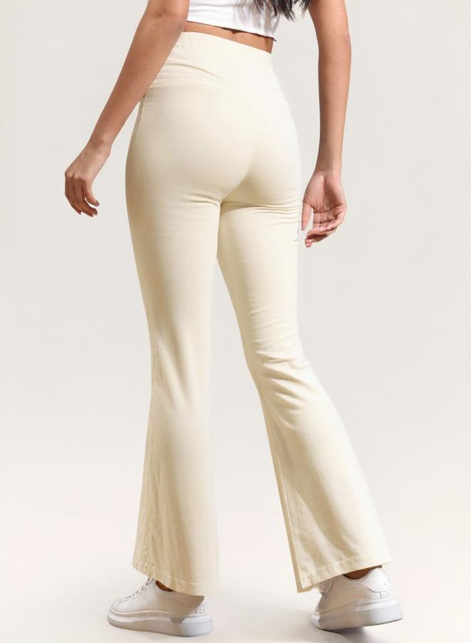 Take Two Cream High Rise Flare Pants - Image 3