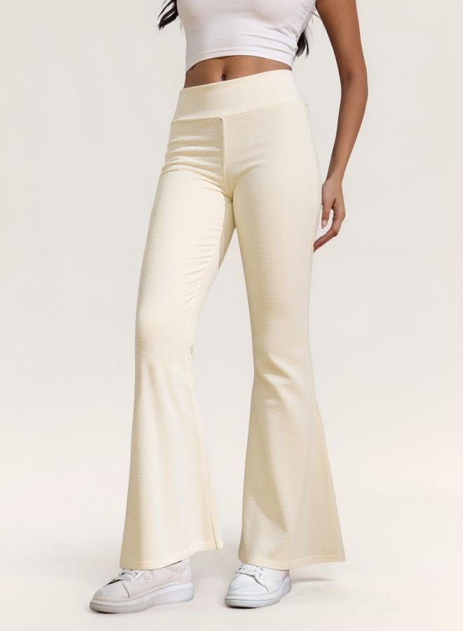 Take Two Cream High Rise Flare Pants - Image 4