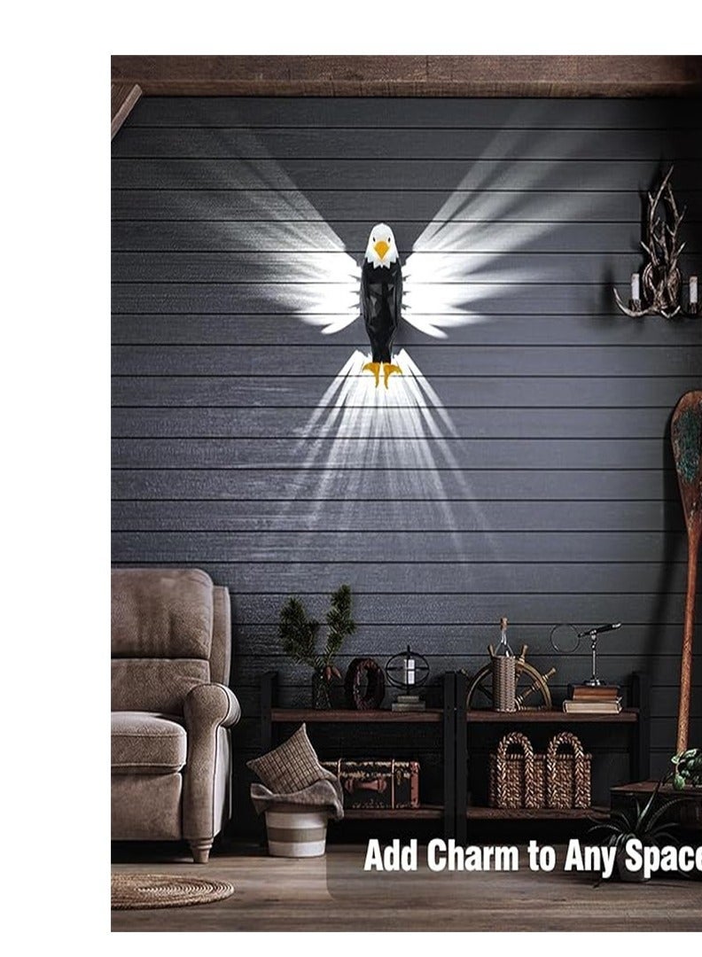 Eye-Catching Bald Eagle Wall Lamp 3D LED Animal Light with Remote Control for Elegant Home Decor - Image 3