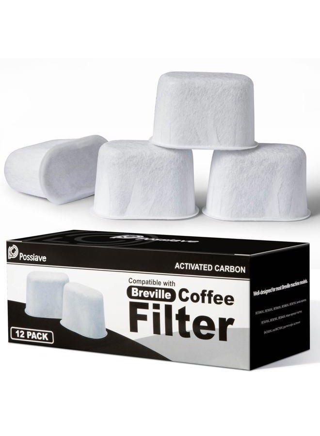 Possiave 12-Pack Charcoal Water Filters Compatible with Breville BWF100 Machines, Breville Espresso Machine Water Filter Replacements - Image 1
