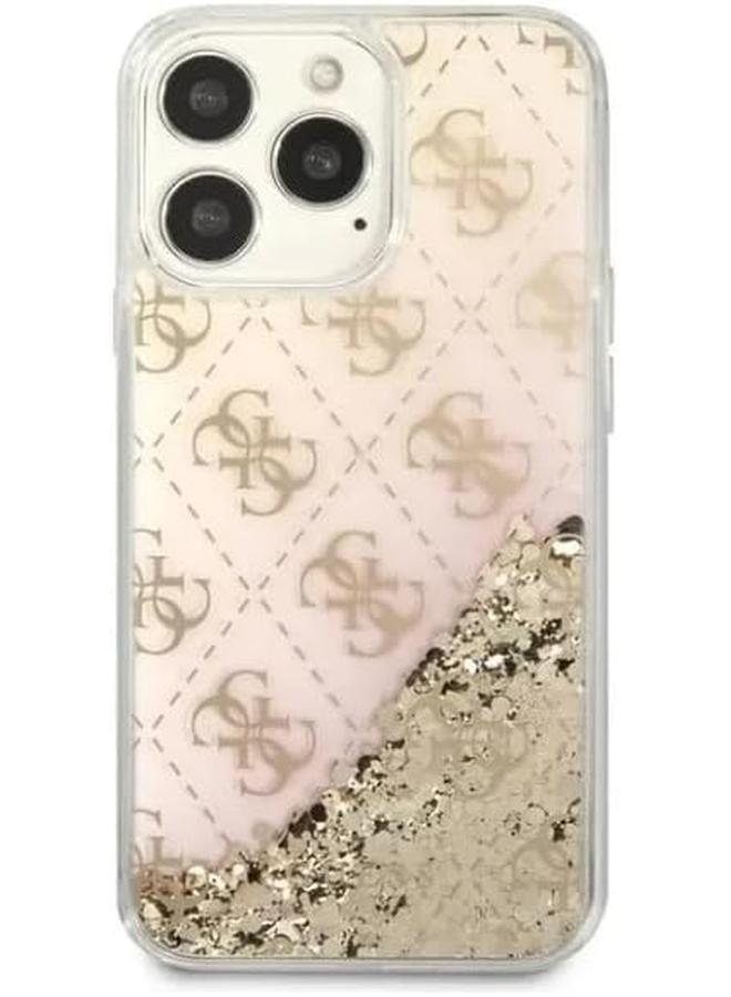 GUESS Liquid Glitter Case 4G Pattern Gradient Background For Iphone 13 6.1" Gold - Image 4