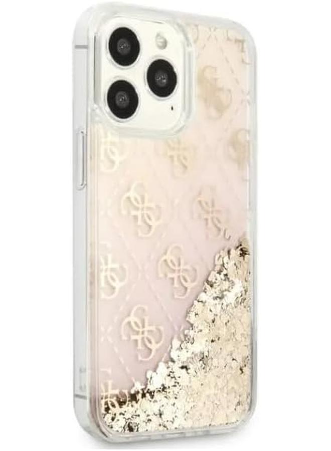GUESS Liquid Glitter Case 4G Pattern Gradient Background For Iphone 13 6.1" Gold - Image 5