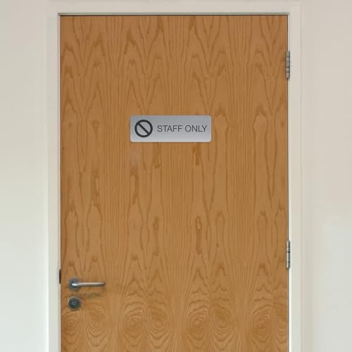 SBLABELS Staff Only Indoor Easy Adhesive Mount Door and Wall Sign for Restaurants and Small Businesses 3" x 9" - Silver - Image 4
