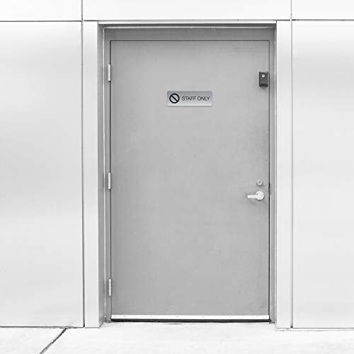 SBLABELS Staff Only Indoor Easy Adhesive Mount Door and Wall Sign for Restaurants and Small Businesses 3" x 9" - Silver - Image 3