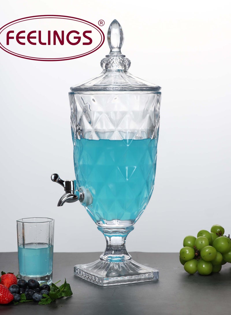 Feelings Feelings 3L Crystal Glass Beverage Dispenser with Tap Elegant Design for Special Occasions  - Image 5