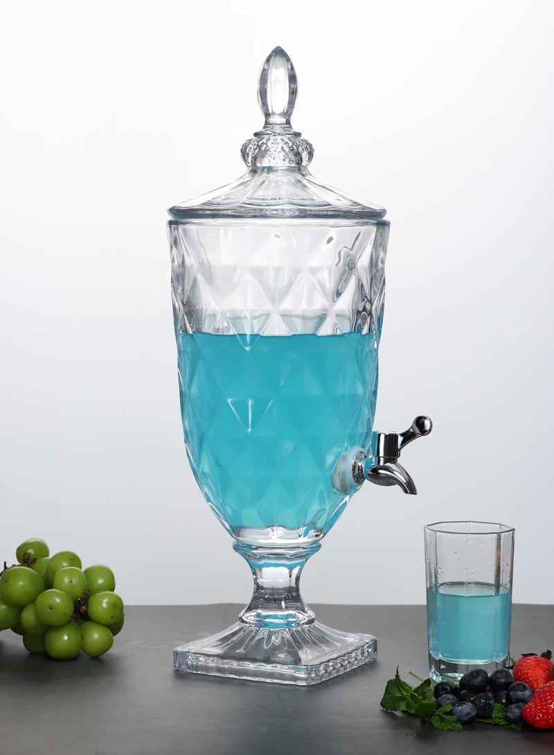 Feelings Feelings 3L Crystal Glass Beverage Dispenser with Tap Elegant Design for Special Occasions  - Image 2