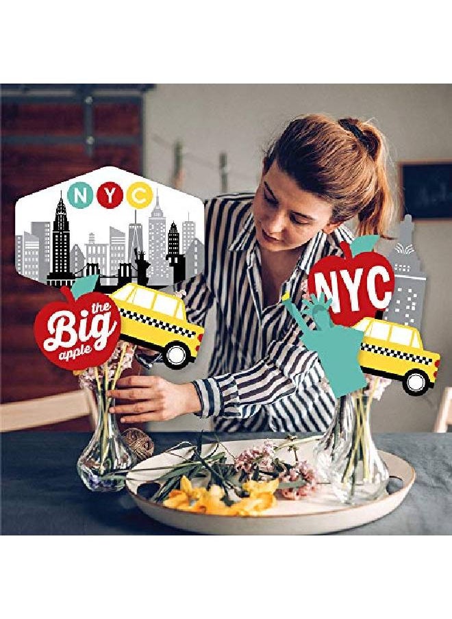 Big Dot of Happiness - Nyc Cityscape New York City Party Centerpiece Sticks Showstopper Table Toppers 35 Pieces - Image 1