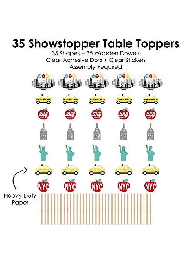 Big Dot of Happiness - Nyc Cityscape New York City Party Centerpiece Sticks Showstopper Table Toppers 35 Pieces - Image 1