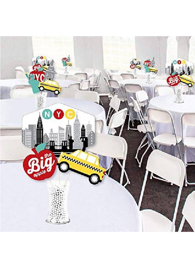 Big Dot of Happiness - Nyc Cityscape New York City Party Centerpiece Sticks Showstopper Table Toppers 35 Pieces - Image 1