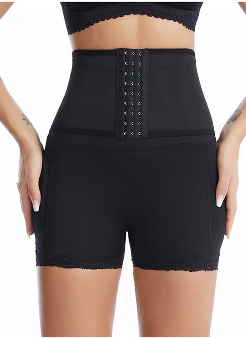 Loquat Womens Body Shaper Tummy Control Underwear Boxer Briefs Solid Color Slim High Waist Sponge Pad Hip Lift Shapewear Underpants Black 