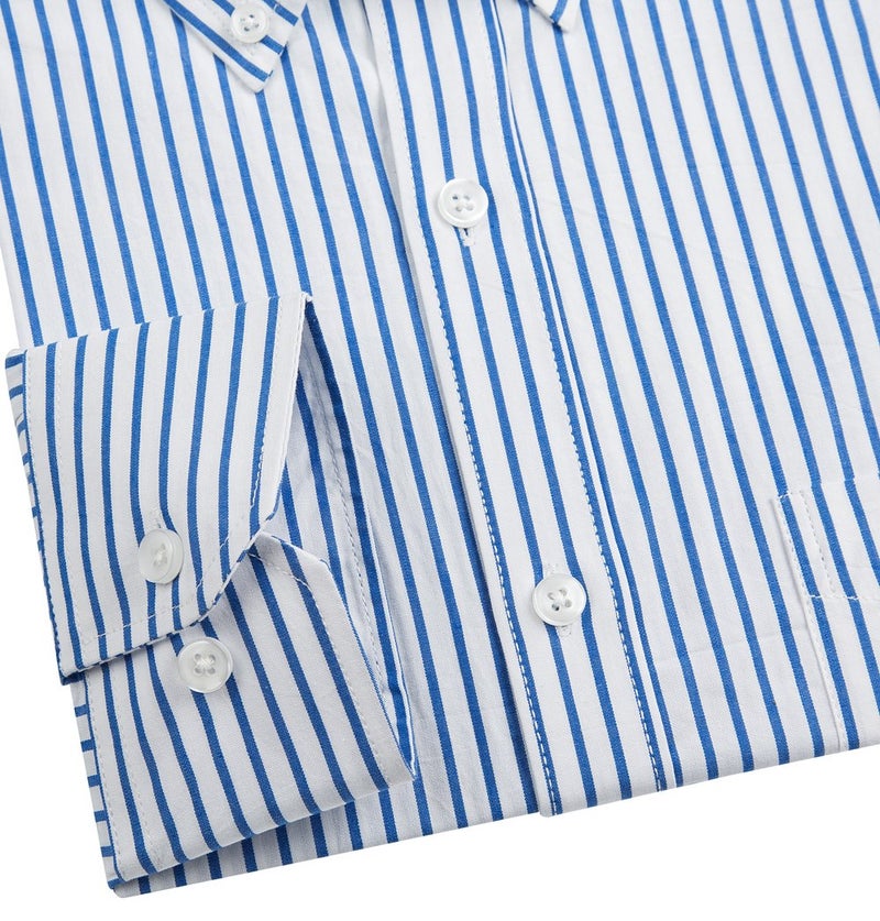 Double Pump Mens Button Down Shirts Cotton Long Sleeve Shirts Regular Fit(SL15B,XL) - Image 3