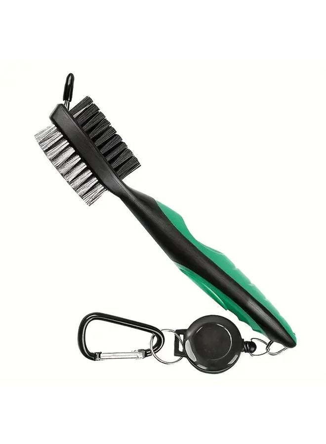 فرشاة الغولف الخضراء للتنظيف ذات الوجهين من النايلون مع شعيرات الفولاذ أداة متعددة الوظائف - Image 1