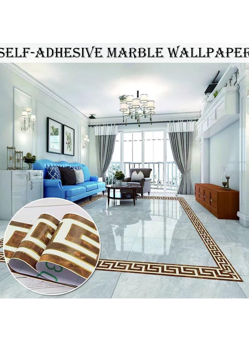 Self Adhesive Peel and Stick Wallpaper Border,PVC Wallpaper Border,Self-Adhesive Marble Wallpaper,Peel and Stick Glossy Marble Contact Paper,for Living Room,Kitchen,Bedroom,Restrooms