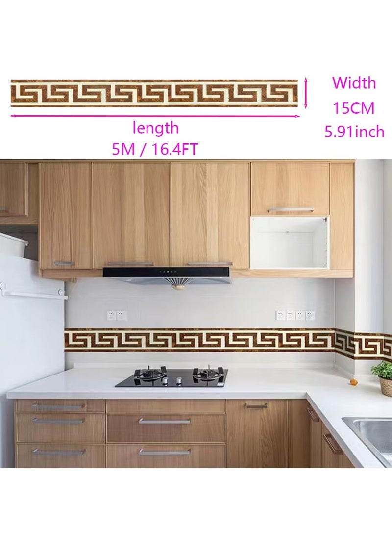 Self Adhesive Peel and Stick Wallpaper Border,PVC Wallpaper Border,Self-Adhesive Marble Wallpaper,Peel and Stick Glossy Marble Contact Paper,for Living Room,Kitchen,Bedroom,Restrooms