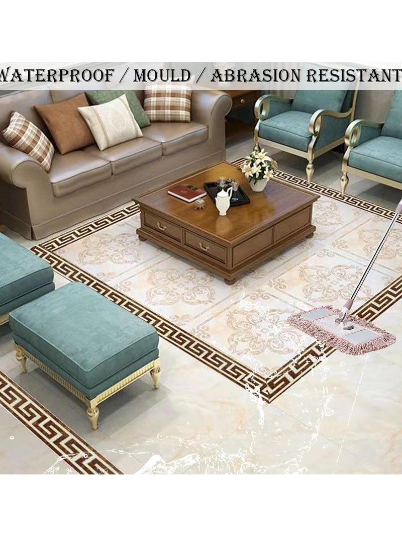 Self Adhesive Peel and Stick Wallpaper Border,PVC Wallpaper Border,Self-Adhesive Marble Wallpaper,Peel and Stick Glossy Marble Contact Paper,for Living Room,Kitchen,Bedroom,Restrooms