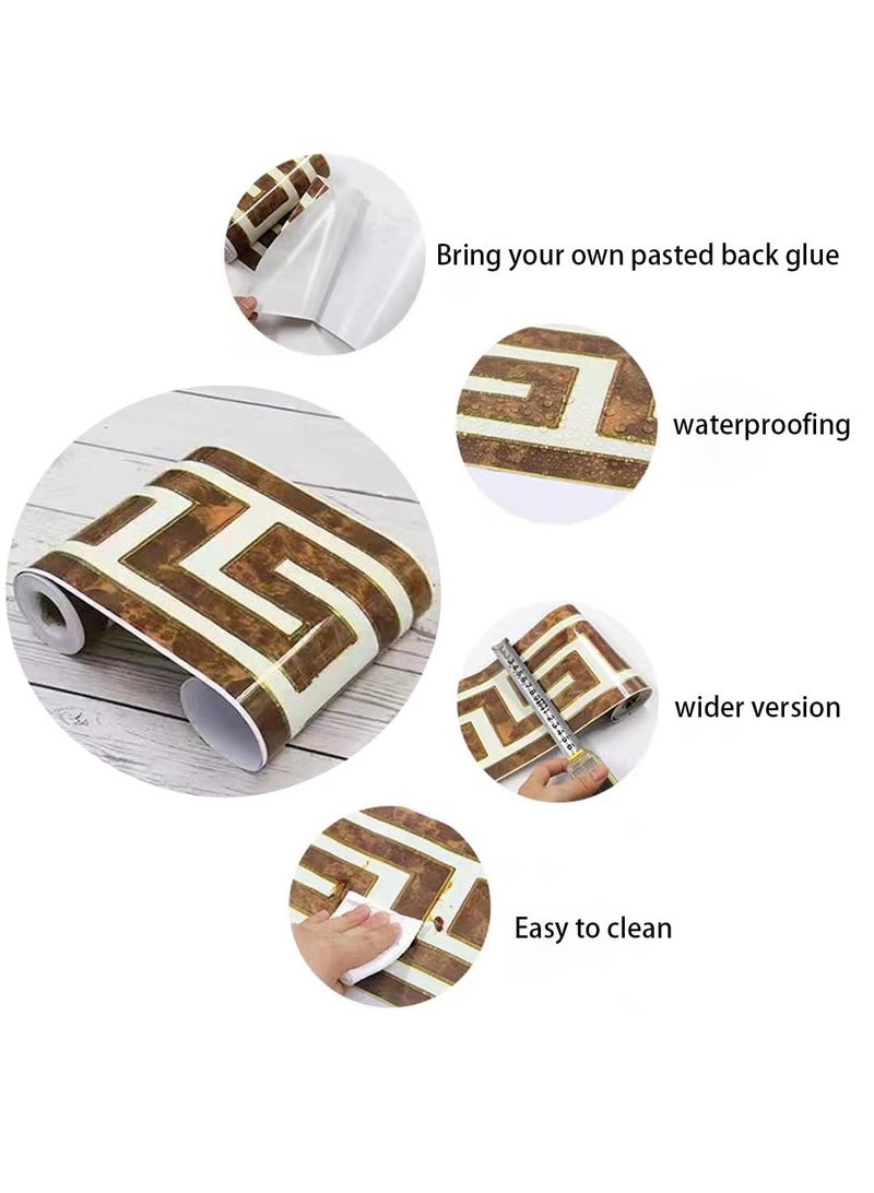 Self Adhesive Peel and Stick Wallpaper Border,PVC Wallpaper Border,Self-Adhesive Marble Wallpaper,Peel and Stick Glossy Marble Contact Paper,for Living Room,Kitchen,Bedroom,Restrooms