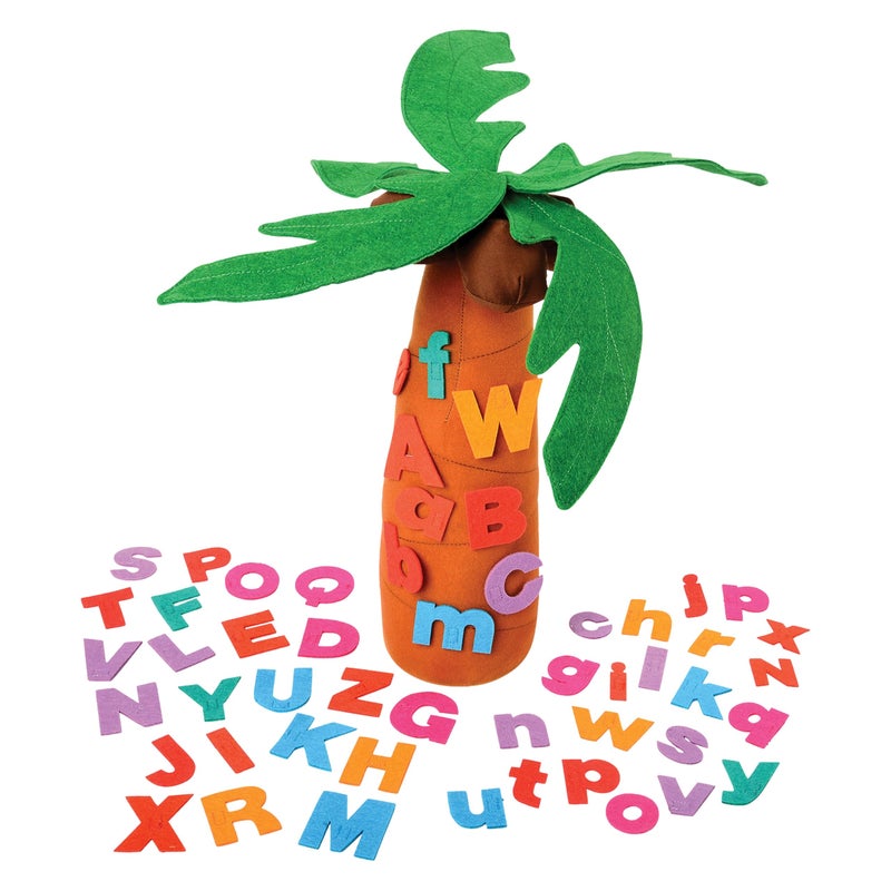 Constructive Playthings Tree and Letters Props for "Chicka Chicka Boom Boom" Children's Book, 10" H Plush Tree with 26 Lowercase and 26 Uppercase Letters for Kids Ages 2+ - Image 1