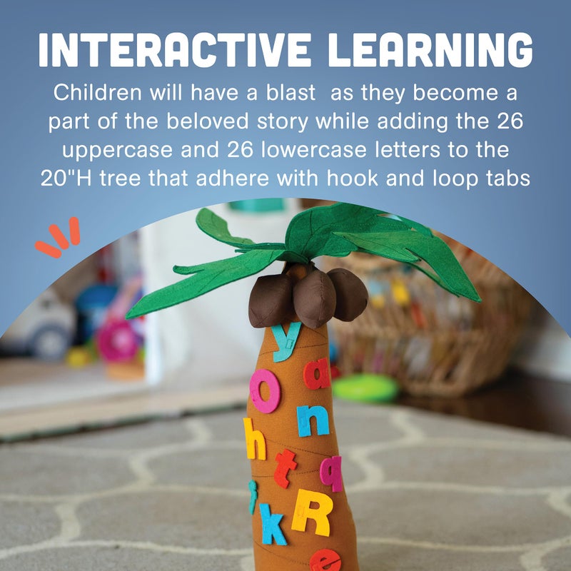 Constructive Playthings Tree and Letters Props for "Chicka Chicka Boom Boom" Children's Book, 10" H Plush Tree with 26 Lowercase and 26 Uppercase Letters for Kids Ages 2+ - Image 4