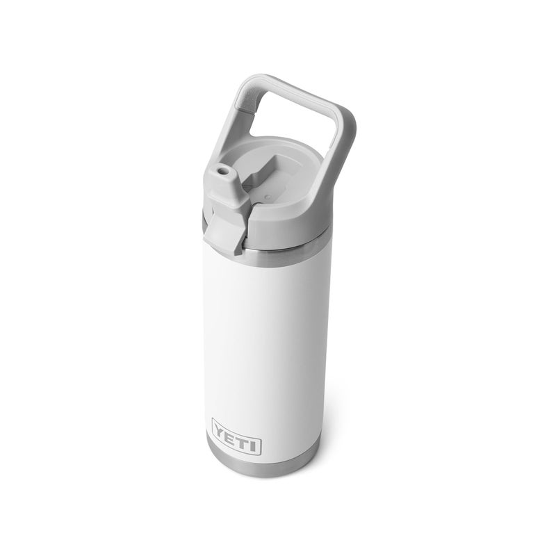 YETI Rambler 18 oz Bottle, Vacuum Insulated, Stainless Steel with Color Matching Straw Cap, White - Image 3
