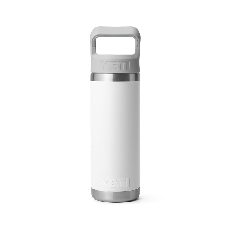 YETI Rambler 18 oz Bottle, Vacuum Insulated, Stainless Steel with Color Matching Straw Cap, White - Image 5