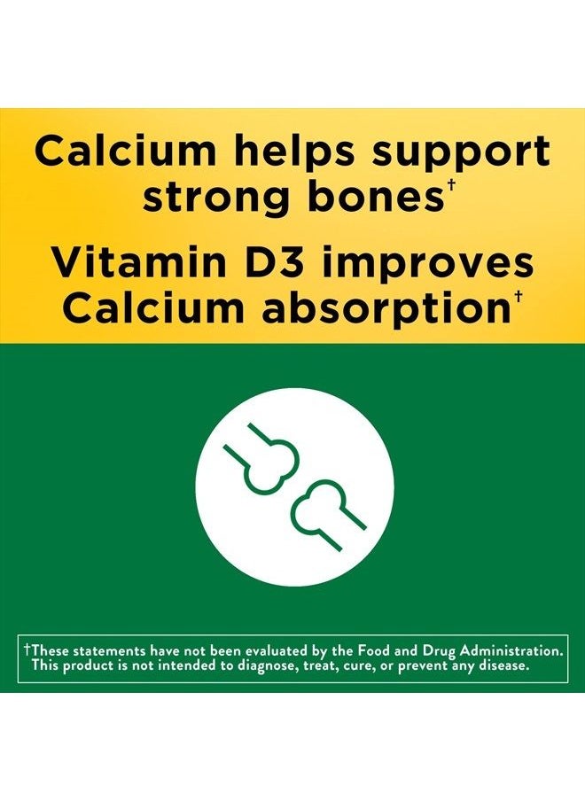 Nature Made - Calcium 600 mg with Vitamin D3, Dietary Supplement for Bone Support, 220 Tablets - Image 1