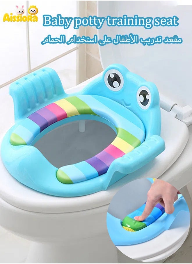 Aissiora Baby potty training seat, Baby toilet seats Non-slip potty seat Suitable for boys and girls, with handles, Suitable for round and oval toilets, Cute cartoon pattern, Stable and non-slip, Easy to clean  - Image 1