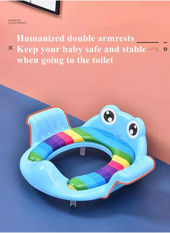 Aissiora Baby potty training seat, Baby toilet seats Non-slip potty seat Suitable for boys and girls, with handles, Suitable for round and oval toilets, Cute cartoon pattern, Stable and non-slip, Easy to clean  - Image 3