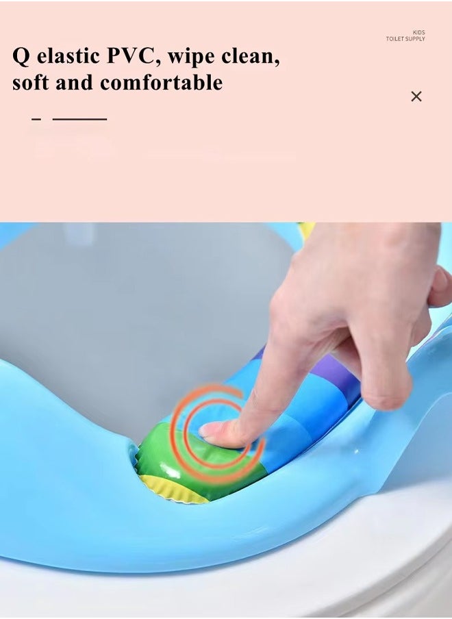 Aissiora Baby potty training seat, Baby toilet seats Non-slip potty seat Suitable for boys and girls, with handles, Suitable for round and oval toilets, Cute cartoon pattern, Stable and non-slip, Easy to clean  - Image 5