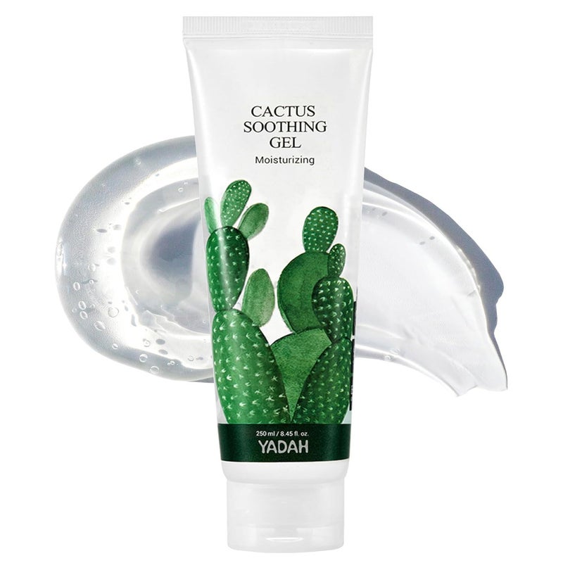YADAH Cactus Soothing Gel (8.45fl oz) - Sunburn Relief, Calm, Cool & Soothe Irritated Skin, Face Redness. Korean Skin Care. 95% Cactus Extract, Vegan. - Image 1