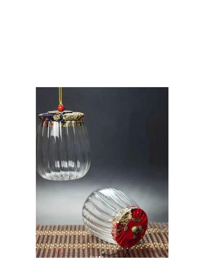 سبيس شوب وعاء زجاجي محكم الغلق مع غطاء لحفظ الطعام وزجاجات تخزين المطبخ وعلب الشاي والقهوة وحبوب الحلوى - Image 2