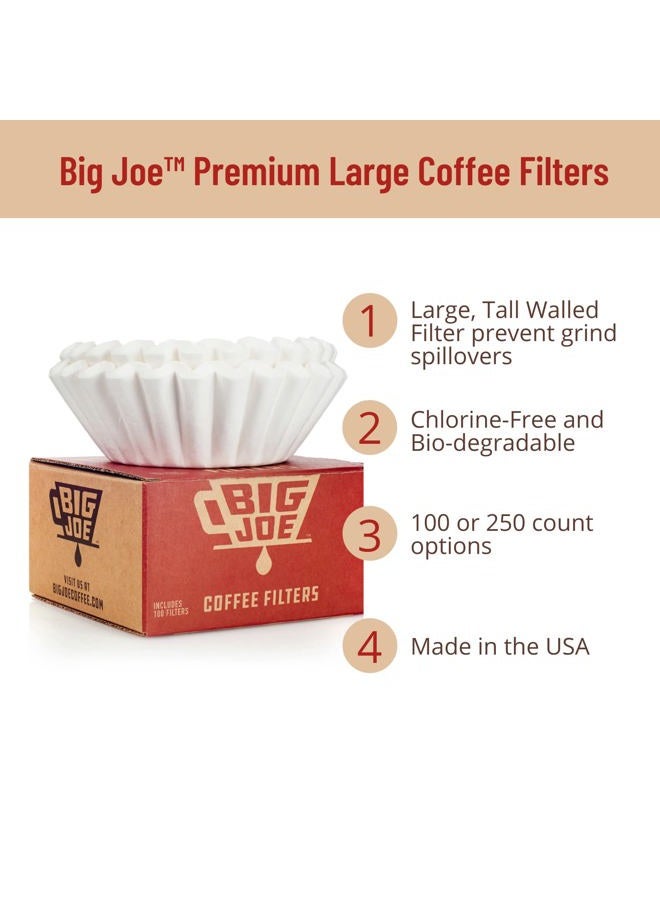 Big Joe Large Coffee Filters (500 Count), Premium Quality, (9 ¾ Inch x 4 ¼ Inch) also compatible with most 12-cup Home & Commercial Machines, Made in USA, Tall Walled, Biodegradable. - Image 3