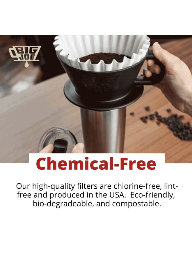 Big Joe Large Coffee Filters (500 Count), Premium Quality, (9 ¾ Inch x 4 ¼ Inch) also compatible with most 12-cup Home & Commercial Machines, Made in USA, Tall Walled, Biodegradable. - Image 4
