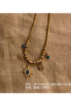 Fixed gold stainless steel chain, length 45cm + 5cm extension