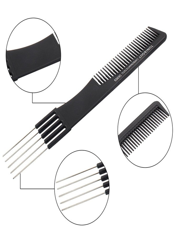 Coufce 3 Pack Metal Hair Pick Set - Afro Pick Comb, Teasing Comb for Curly Hair, Beard & Salon Use - Stainless Steel - Image 4