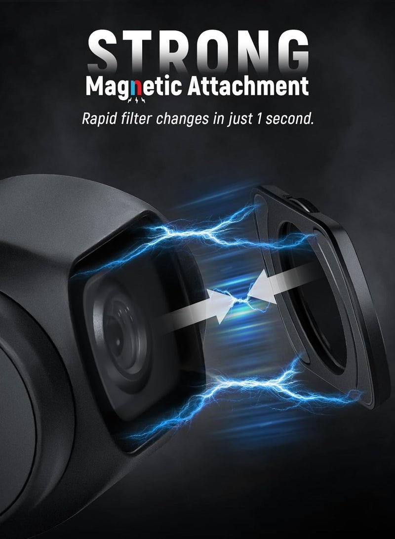 Magnetic NDCPL Filter Kit Compatible with DJI OSMO Pocket 3 Creator Combo Accessories, Action Camera 4Pack ND16 ND64 ND256 Neutral Density  Polarizing Filters, HD Optical Glass Aluminum Fr - Image 3